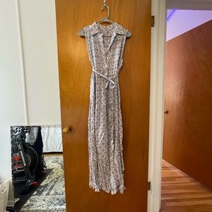 Max Studio Summer Dress with Belt and Split Hem - Medium